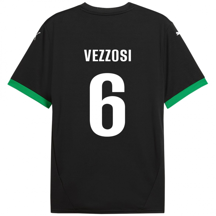 Niño Camiseta Giorgio Vezzosi #6 Negro Verde Oscuro 1ª Equipación 2024/25 La Camisa Perú