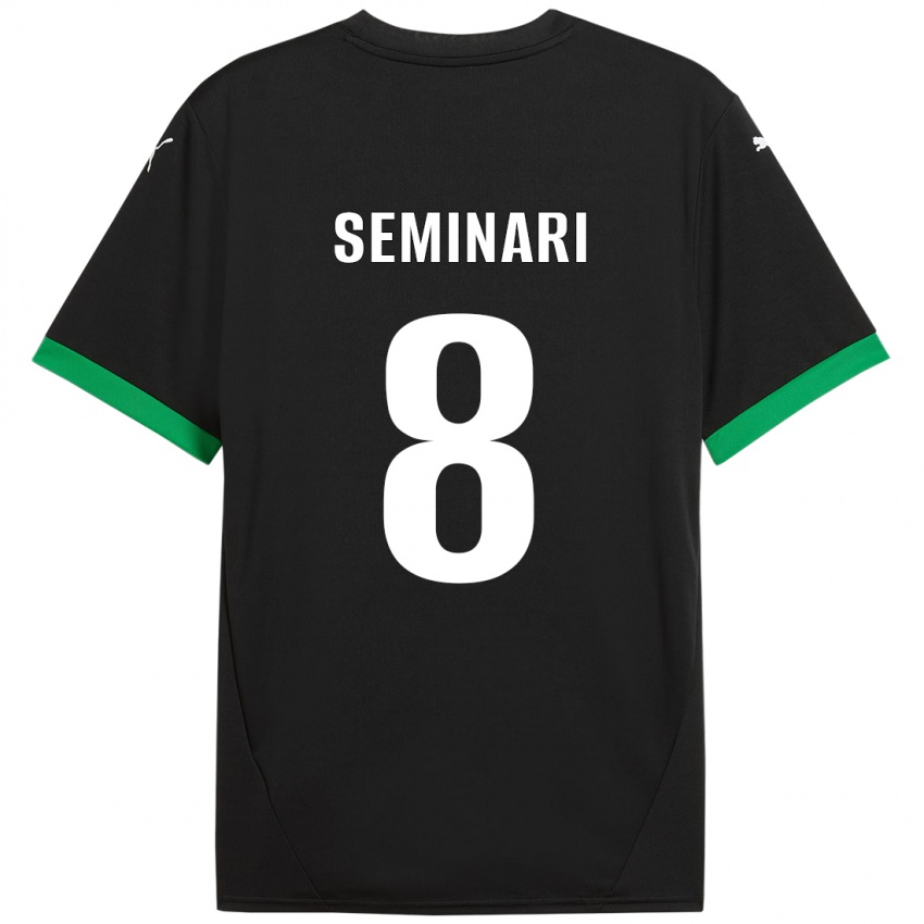 Niño Camiseta Giacomo Seminari #8 Negro Verde Oscuro 1ª Equipación 2024/25 La Camisa Perú