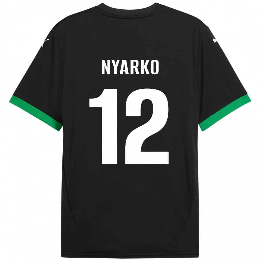 Niño Camiseta Lorenzo Nyarko #12 Negro Verde Oscuro 1ª Equipación 2024/25 La Camisa Perú