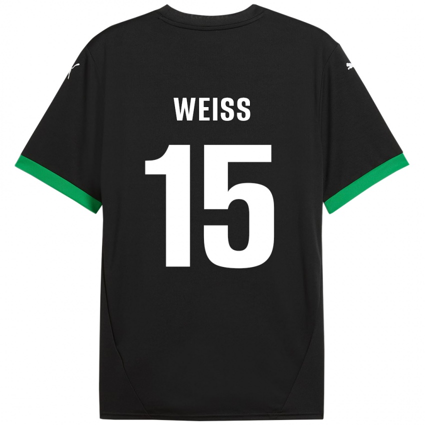 Niño Camiseta David Weiss #15 Negro Verde Oscuro 1ª Equipación 2024/25 La Camisa Perú