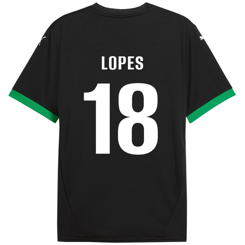 Niño Camiseta Emerick Lopes #18 Negro Verde Oscuro 1ª Equipación 2024/25 La Camisa Perú