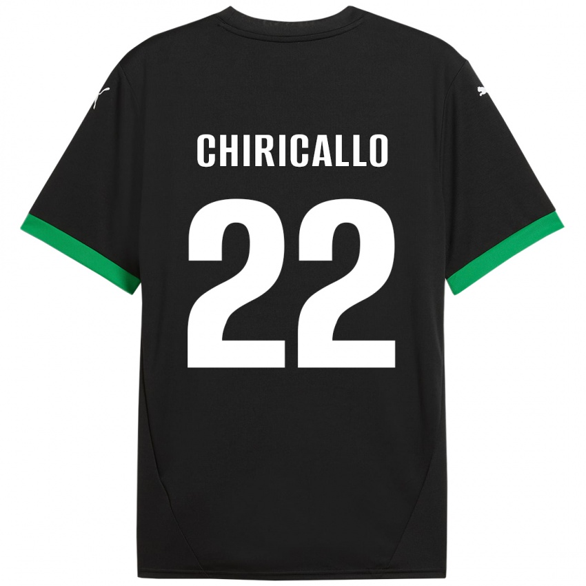 Niño Camiseta Giovanni Chiricallo #22 Negro Verde Oscuro 1ª Equipación 2024/25 La Camisa Perú