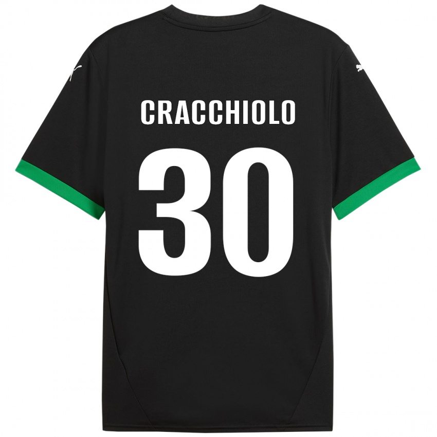 Niño Camiseta Leonardo Cracchiolo #30 Negro Verde Oscuro 1ª Equipación 2024/25 La Camisa Perú