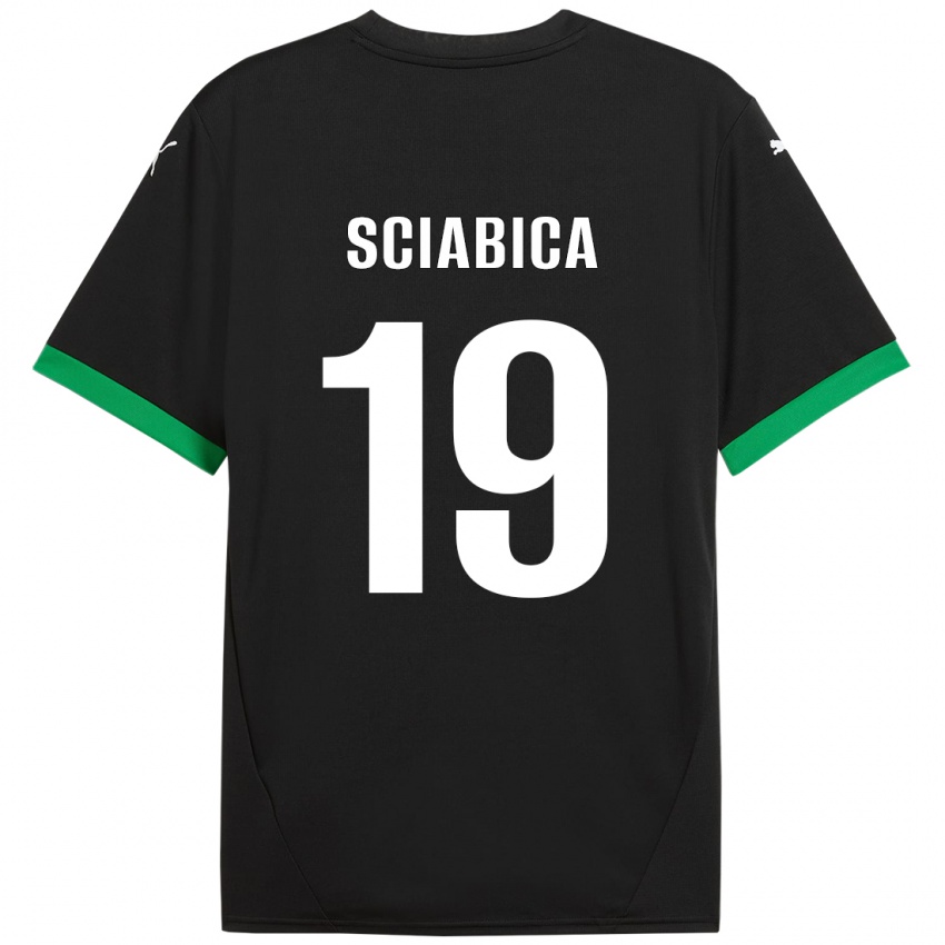 Niño Camiseta Manuela Sciabica #19 Negro Verde Oscuro 1ª Equipación 2024/25 La Camisa Perú