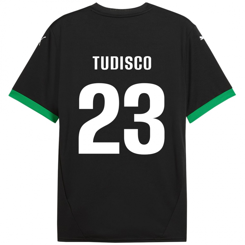 Niño Camiseta Giorgia Tudisco #23 Negro Verde Oscuro 1ª Equipación 2024/25 La Camisa Perú