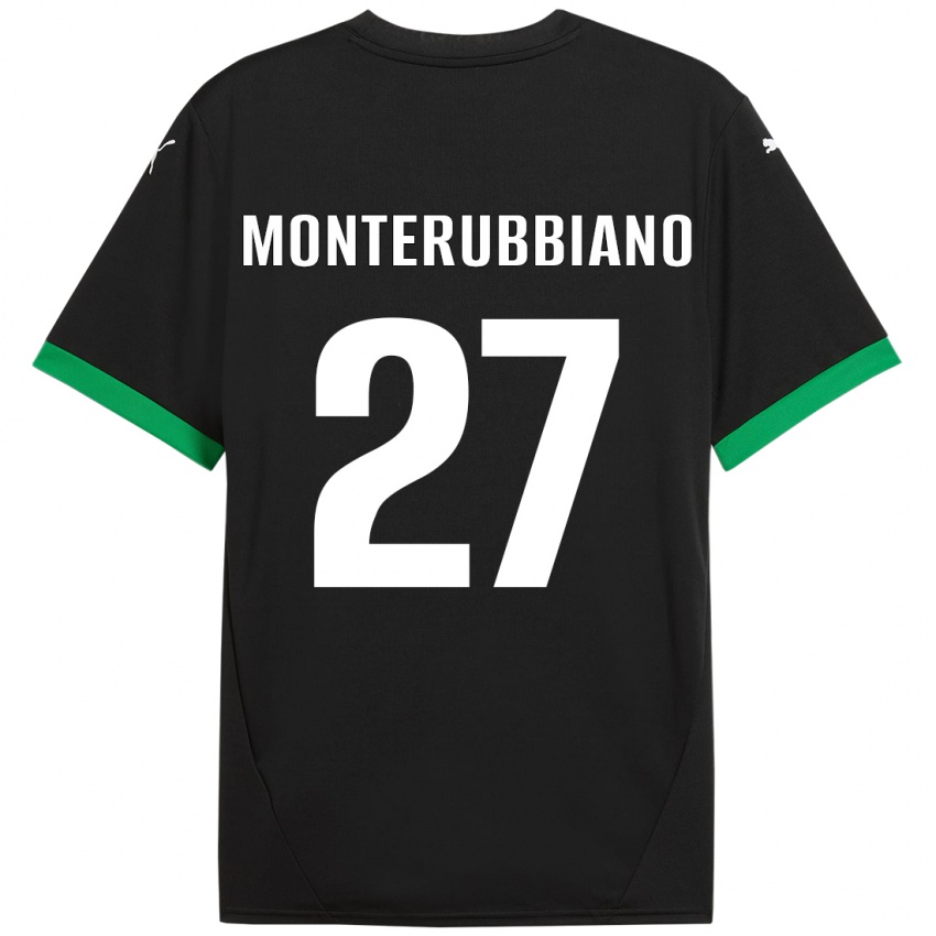 Niño Camiseta Valeria Monterubbiano #27 Negro Verde Oscuro 1ª Equipación 2024/25 La Camisa Perú