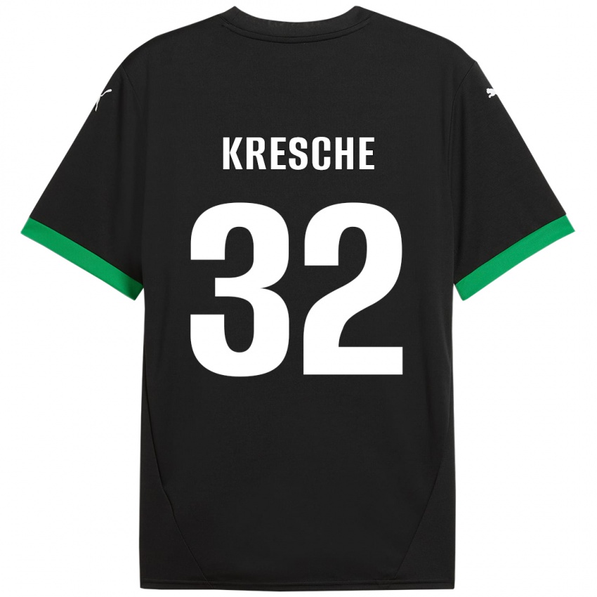 Niño Camiseta Isabella Kresche #32 Negro Verde Oscuro 1ª Equipación 2024/25 La Camisa Perú