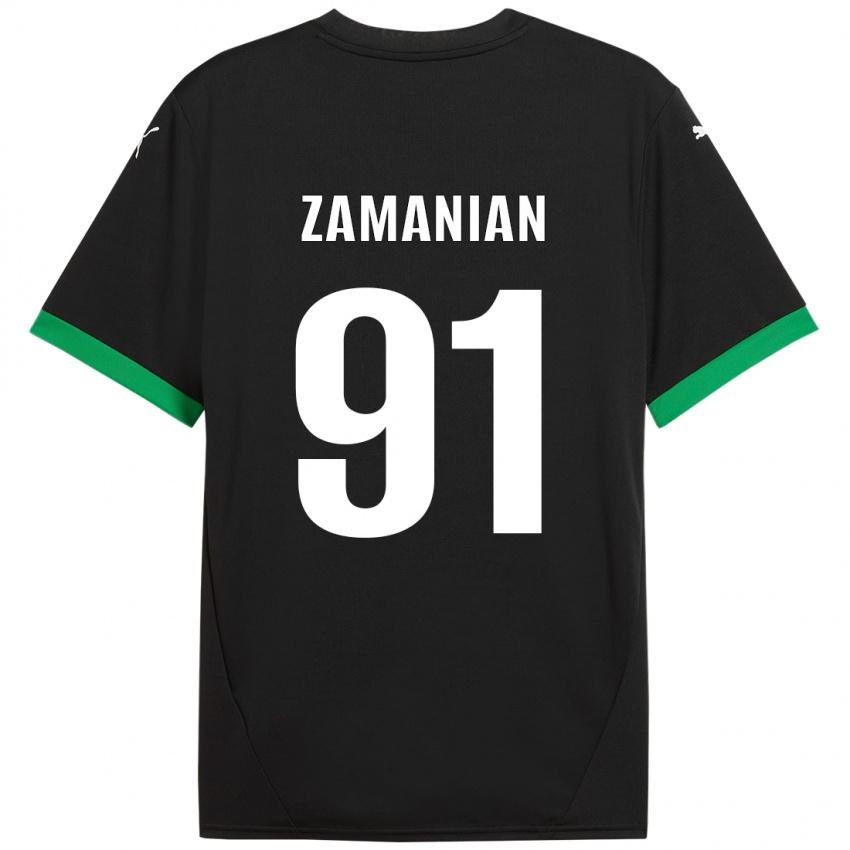 Niño Camiseta Annahita Zamanian #91 Negro Verde Oscuro 1ª Equipación 2024/25 La Camisa Perú