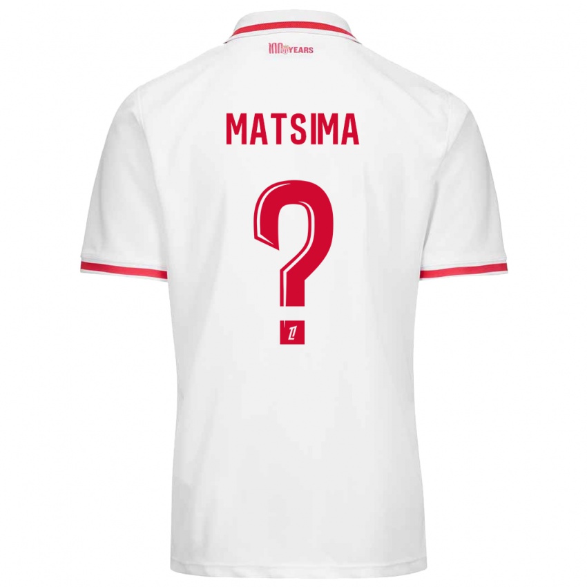 Niño Camiseta Chrislain Matsima #0 Blanco Rojo 1ª Equipación 2024/25 La Camisa Perú