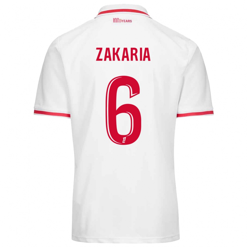 Niño Camiseta Denis Zakaria #6 Blanco Rojo 1ª Equipación 2024/25 La Camisa Perú