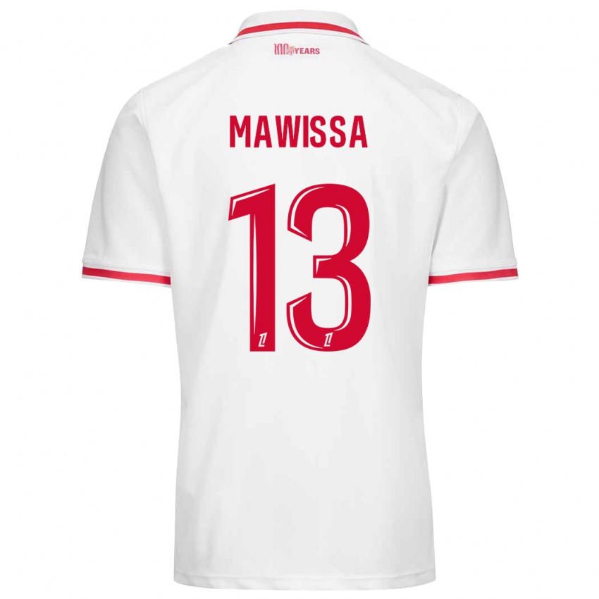 Niño Camiseta Christian Mawissa Elebi #13 Blanco Rojo 1ª Equipación 2024/25 La Camisa Perú