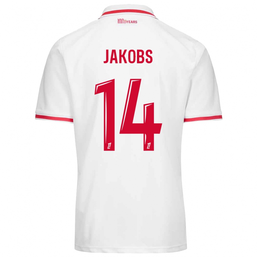 Niño Camiseta Ismail Jakobs #14 Blanco Rojo 1ª Equipación 2024/25 La Camisa Perú