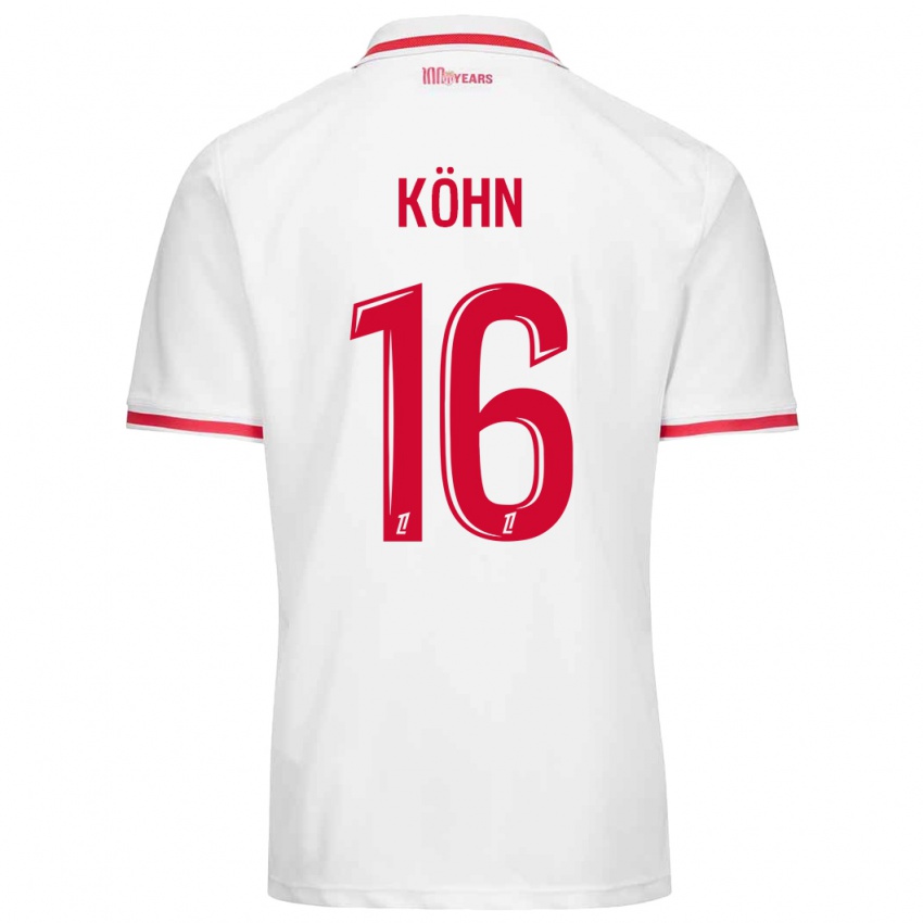 Niño Camiseta Philipp Köhn #16 Blanco Rojo 1ª Equipación 2024/25 La Camisa Perú