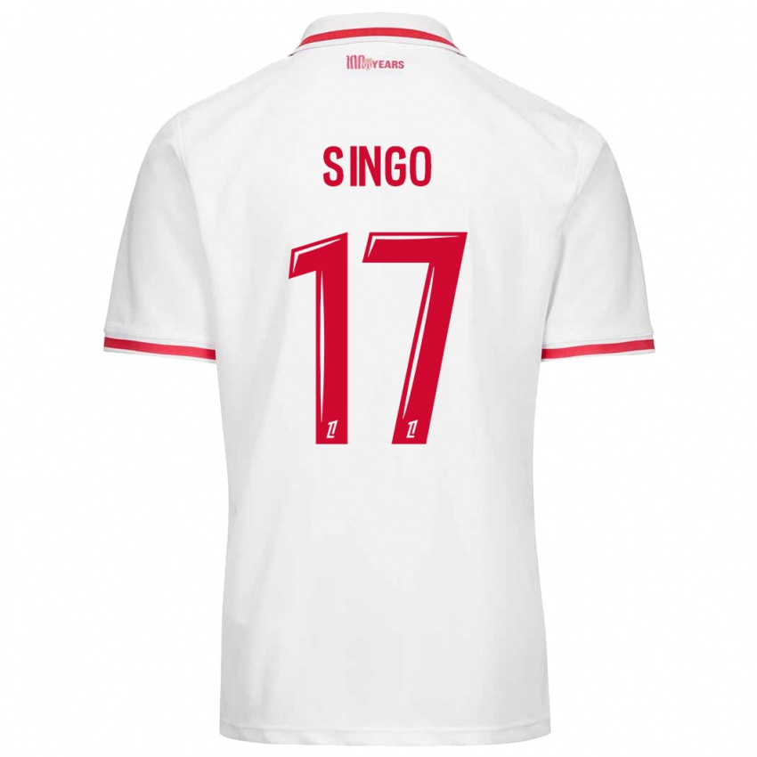 Niño Camiseta Wilfried Singo #17 Blanco Rojo 1ª Equipación 2024/25 La Camisa Perú