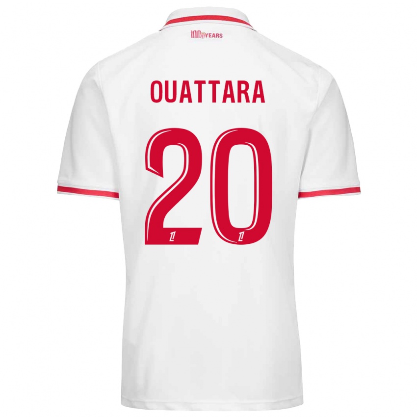 Niño Camiseta Kassoum Ouattara #20 Blanco Rojo 1ª Equipación 2024/25 La Camisa Perú