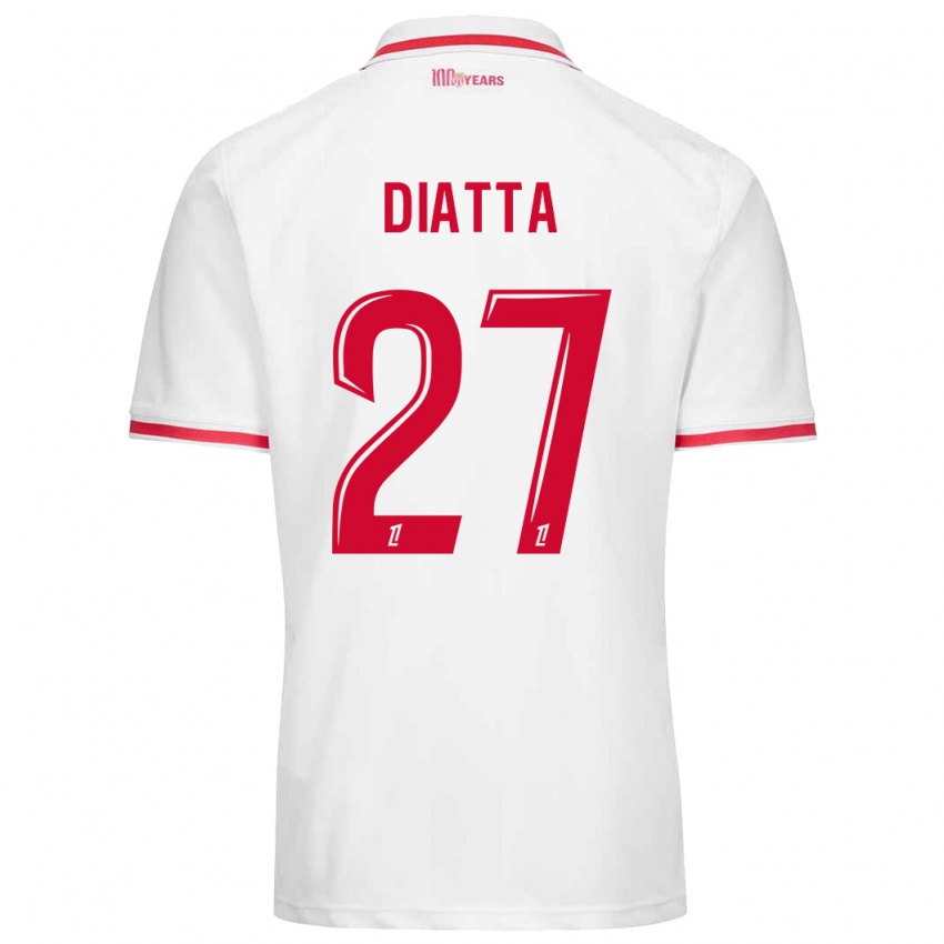 Niño Camiseta Krépin Diatta #27 Blanco Rojo 1ª Equipación 2024/25 La Camisa Perú