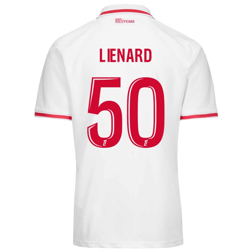 Niño Camiseta Yann Lienard #50 Blanco Rojo 1ª Equipación 2024/25 La Camisa Perú