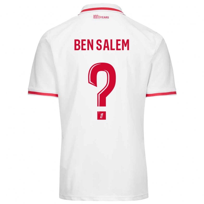 Niño Camiseta Oualid Ben Salem #0 Blanco Rojo 1ª Equipación 2024/25 La Camisa Perú