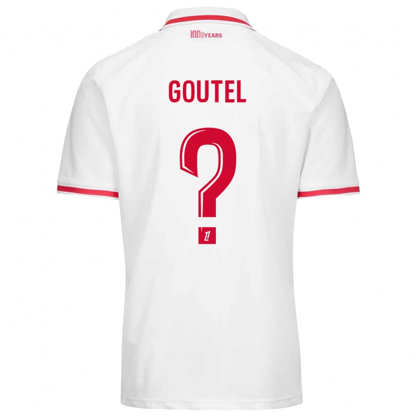 Niño Camiseta Farid Goutel #0 Blanco Rojo 1ª Equipación 2024/25 La Camisa Perú