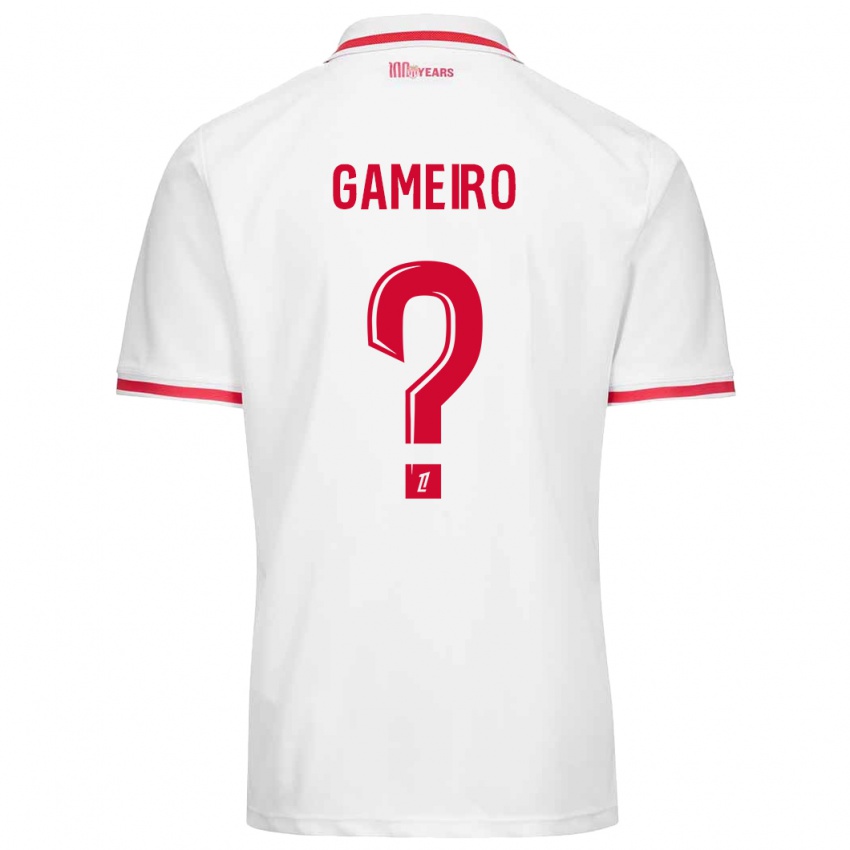 Niño Camiseta Benoît Gameiro #0 Blanco Rojo 1ª Equipación 2024/25 La Camisa Perú