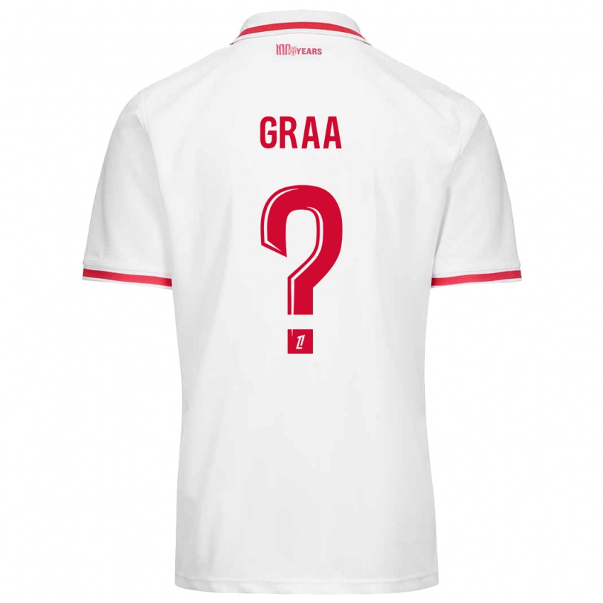 Niño Camiseta Mohamed Graa #0 Blanco Rojo 1ª Equipación 2024/25 La Camisa Perú