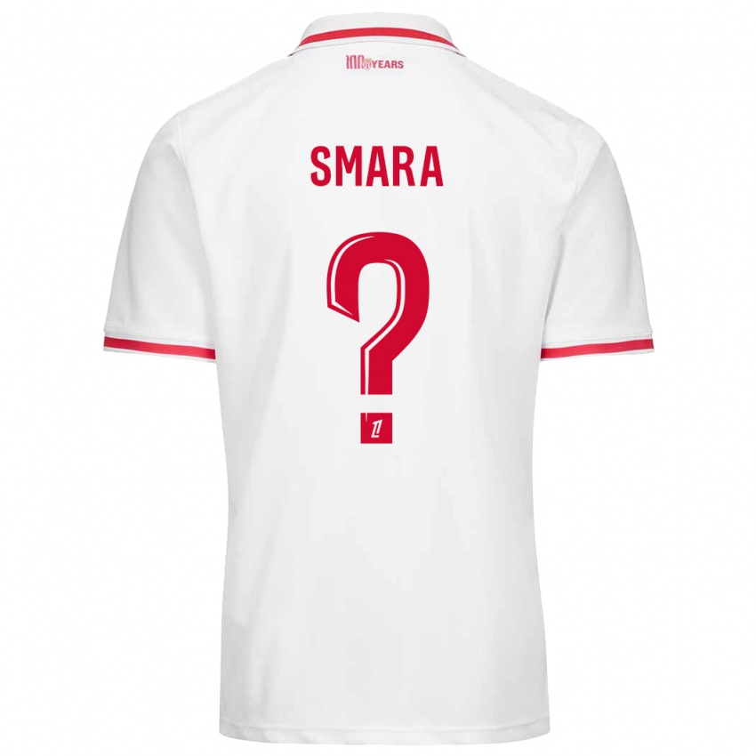 Niño Camiseta Yacine Smara #0 Blanco Rojo 1ª Equipación 2024/25 La Camisa Perú