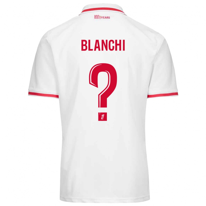 Niño Camiseta Florian Blanchi #0 Blanco Rojo 1ª Equipación 2024/25 La Camisa Perú