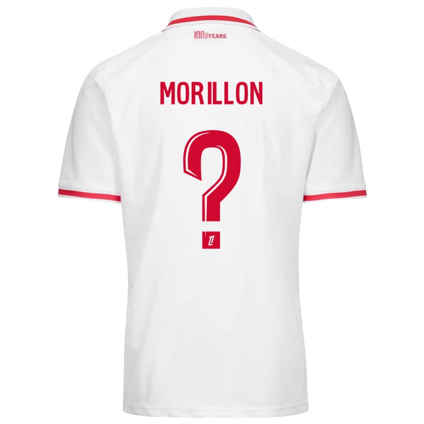 Niño Camiseta Noah Morillon #0 Blanco Rojo 1ª Equipación 2024/25 La Camisa Perú