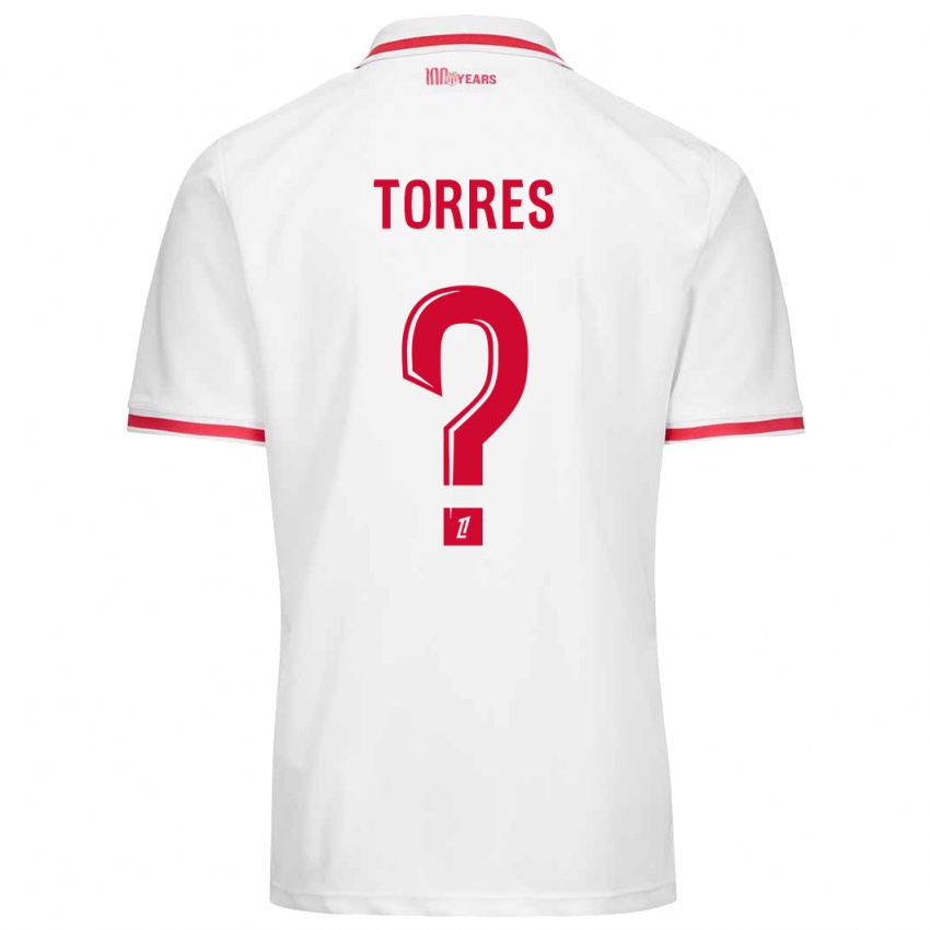 Niño Camiseta Jean Torres #0 Blanco Rojo 1ª Equipación 2024/25 La Camisa Perú