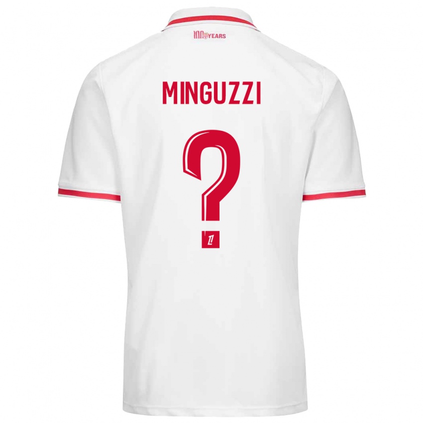 Niño Camiseta Matteo Minguzzi #0 Blanco Rojo 1ª Equipación 2024/25 La Camisa Perú