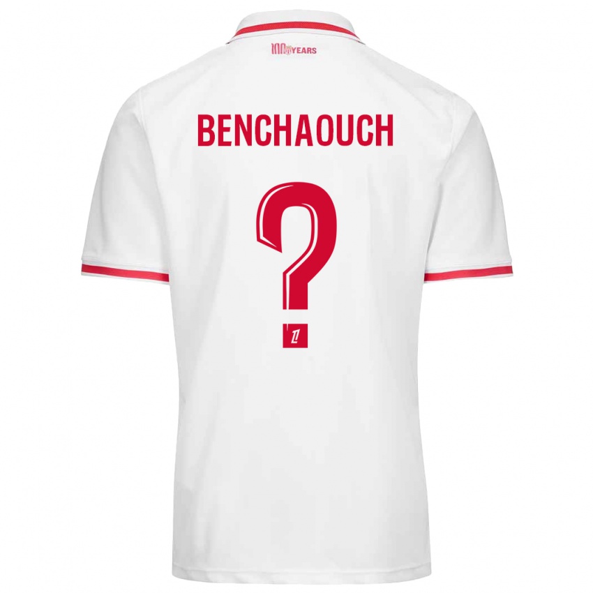 Niño Camiseta Yanis Benchaouch #0 Blanco Rojo 1ª Equipación 2024/25 La Camisa Perú