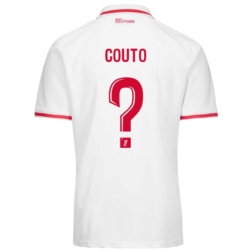 Niño Camiseta Enzo Couto #0 Blanco Rojo 1ª Equipación 2024/25 La Camisa Perú