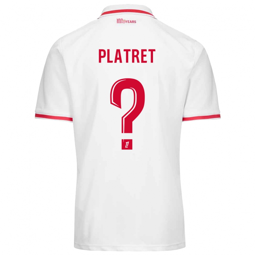 Niño Camiseta Aurélien Platret #0 Blanco Rojo 1ª Equipación 2024/25 La Camisa Perú