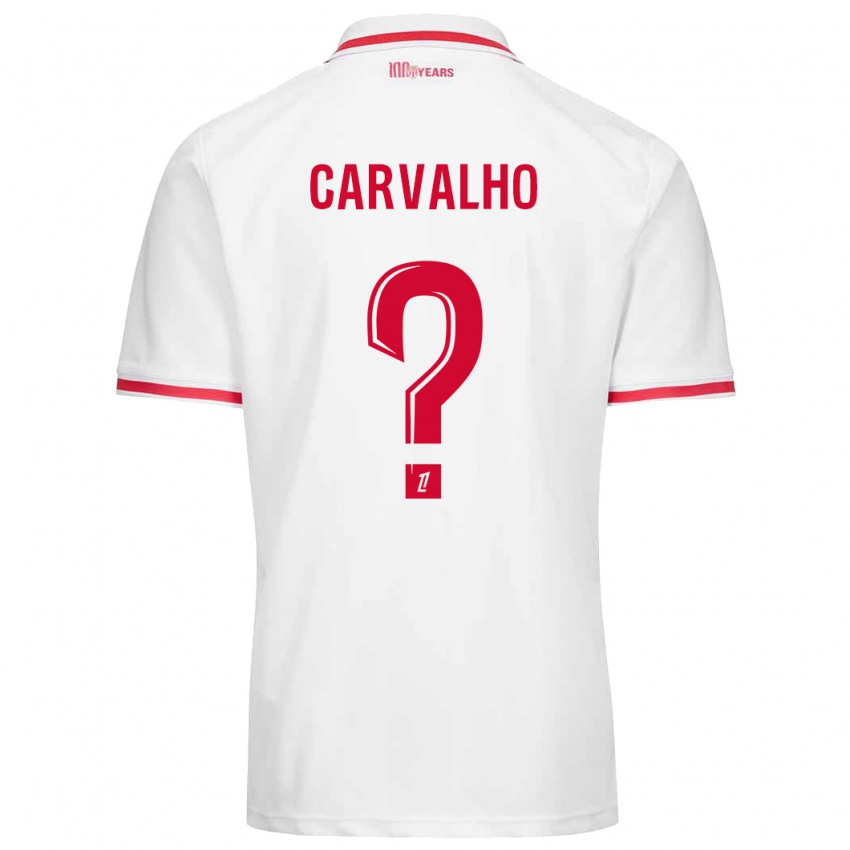 Niño Camiseta Lorenzo Carvalho #0 Blanco Rojo 1ª Equipación 2024/25 La Camisa Perú