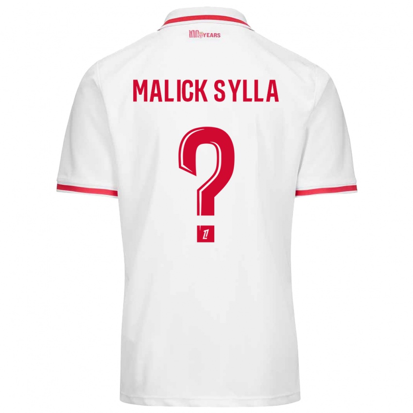 Niño Camiseta Malick Sylla #0 Blanco Rojo 1ª Equipación 2024/25 La Camisa Perú