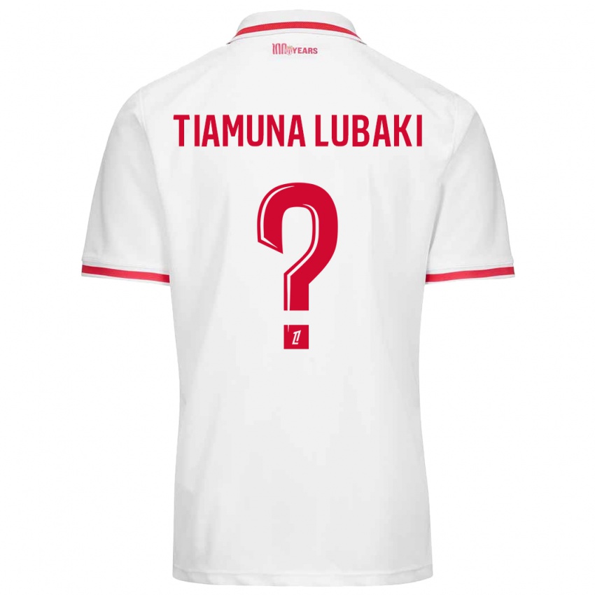 Niño Camiseta Loïc Tiamuna Lubaki #0 Blanco Rojo 1ª Equipación 2024/25 La Camisa Perú