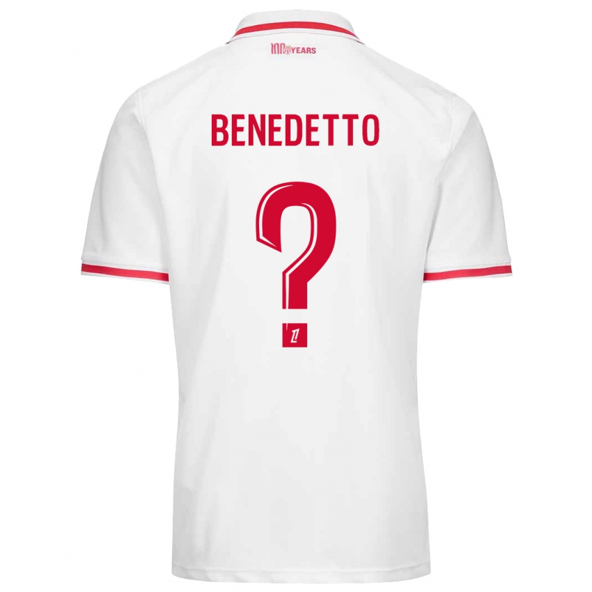 Niño Camiseta Antéo Benedetto #0 Blanco Rojo 1ª Equipación 2024/25 La Camisa Perú