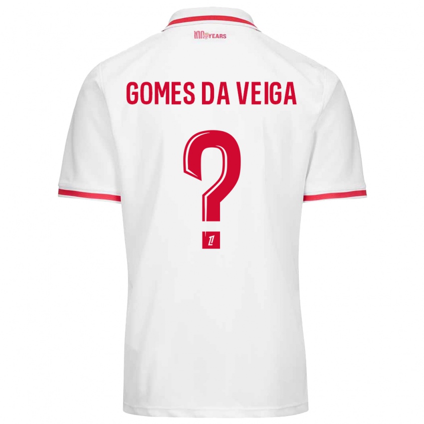 Niño Camiseta Melvin Gomes Da Veiga #0 Blanco Rojo 1ª Equipación 2024/25 La Camisa Perú