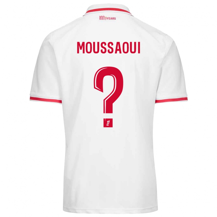 Niño Camiseta Wassim Moussaoui #0 Blanco Rojo 1ª Equipación 2024/25 La Camisa Perú