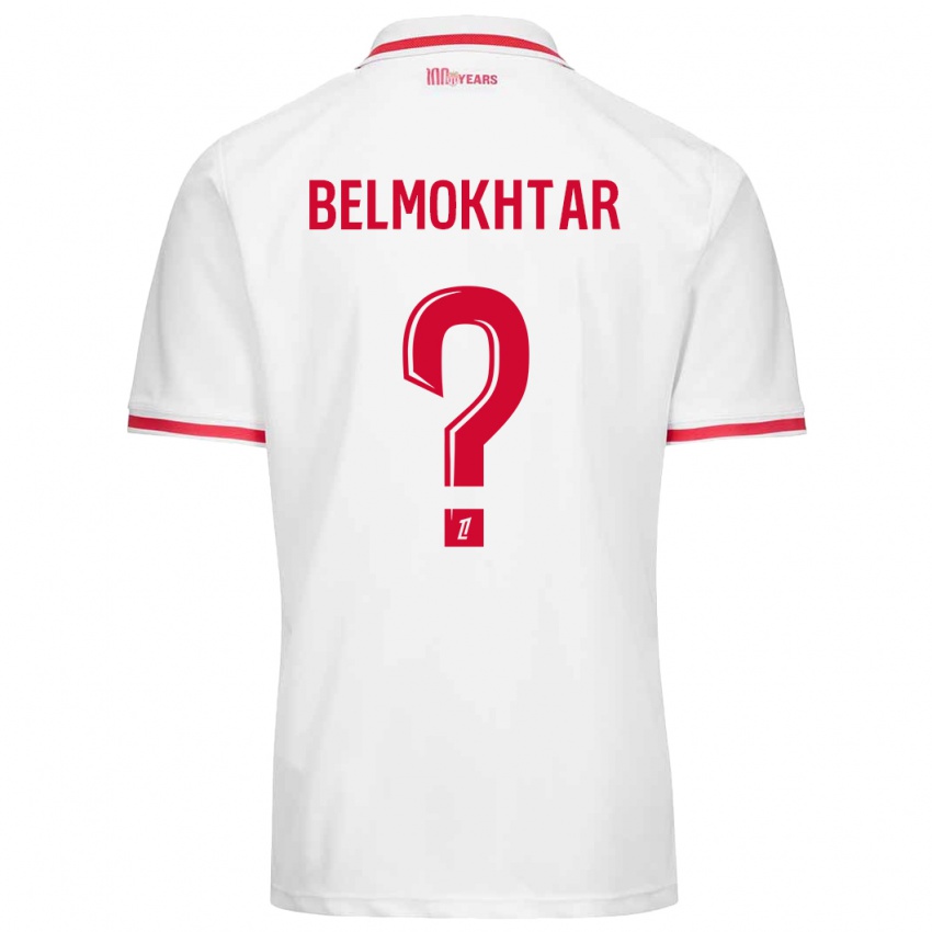 Niño Camiseta Ilies Belmokhtar #0 Blanco Rojo 1ª Equipación 2024/25 La Camisa Perú