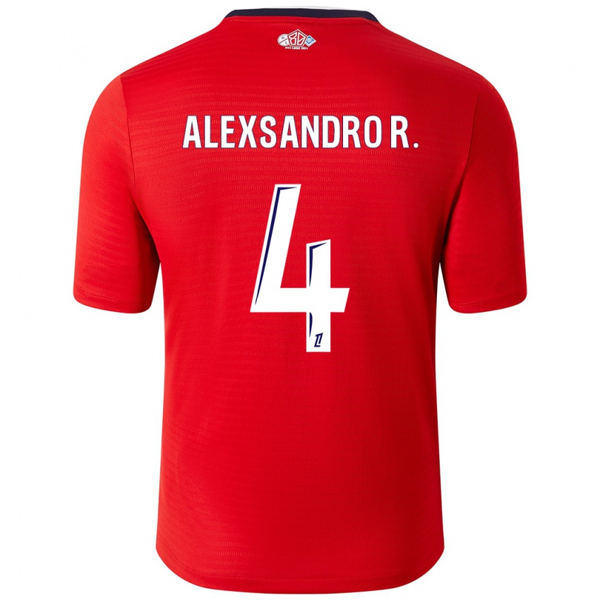 Niño Camiseta Alexsandro #4 Rojo Blanco 1ª Equipación 2024/25 La Camisa Perú