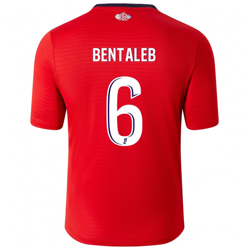 Niño Camiseta Nabil Bentaleb #6 Rojo Blanco 1ª Equipación 2024/25 La Camisa Perú