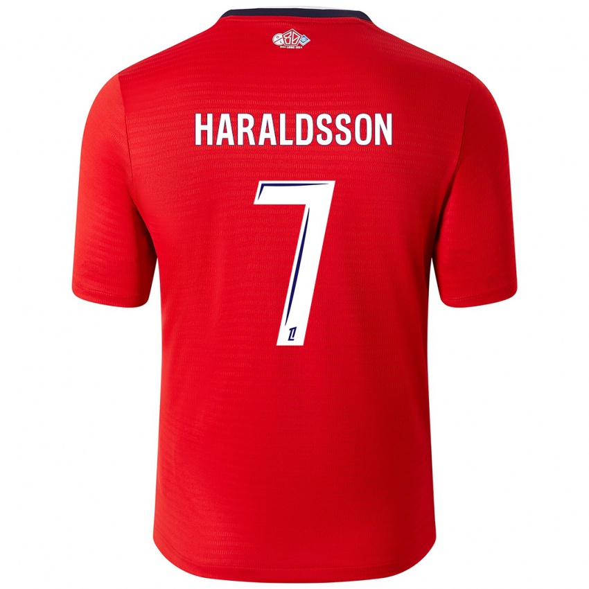 Niño Camiseta Hákon Arnar Haraldsson #7 Rojo Blanco 1ª Equipación 2024/25 La Camisa Perú