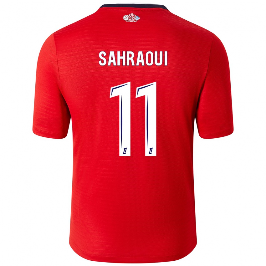 Niño Camiseta Osame Sahraoui #11 Rojo Blanco 1ª Equipación 2024/25 La Camisa Perú