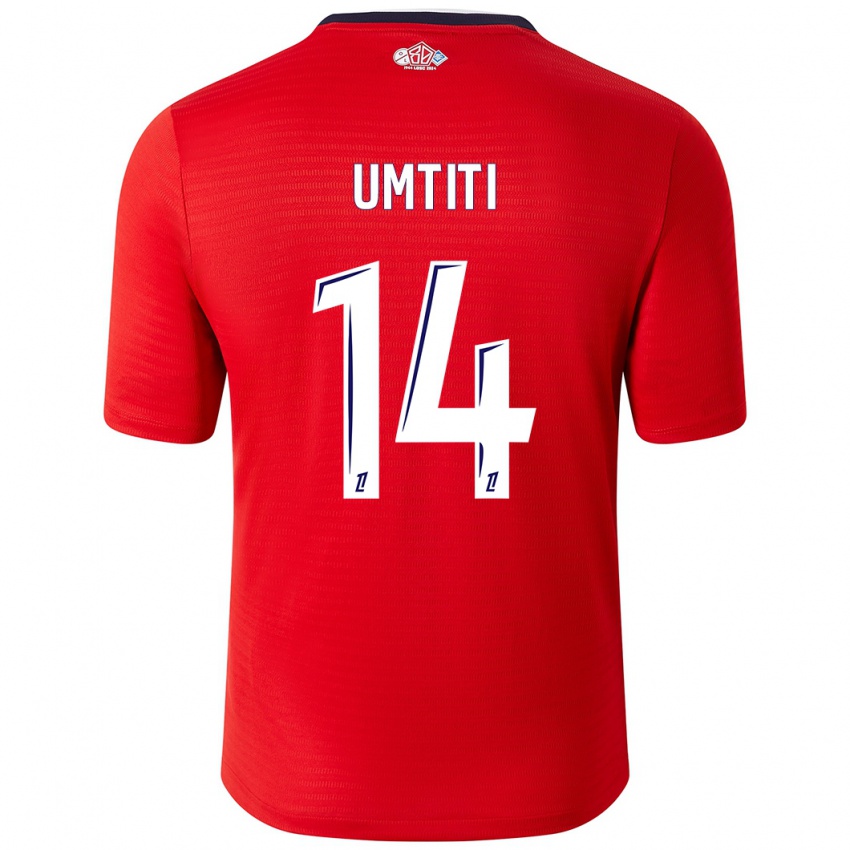 Niño Camiseta Samuel Umtiti #14 Rojo Blanco 1ª Equipación 2024/25 La Camisa Perú