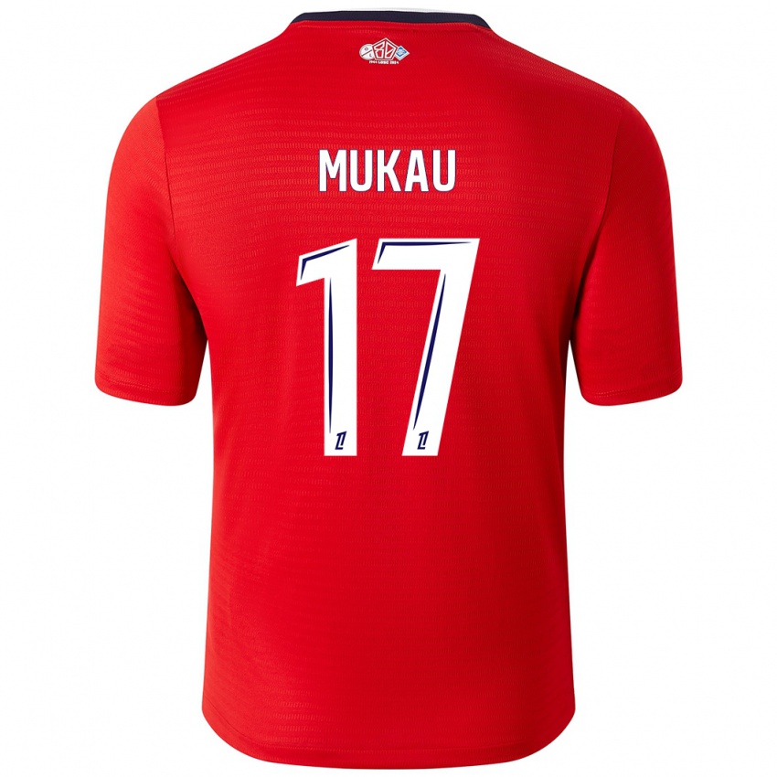 Niño Camiseta Ngal'ayel Mukau #17 Rojo Blanco 1ª Equipación 2024/25 La Camisa Perú