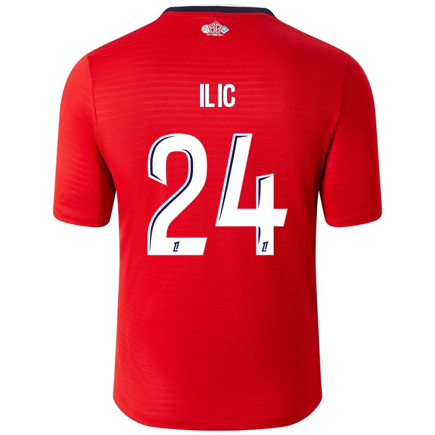 Niño Camiseta Andrej Ilic #24 Rojo Blanco 1ª Equipación 2024/25 La Camisa Perú