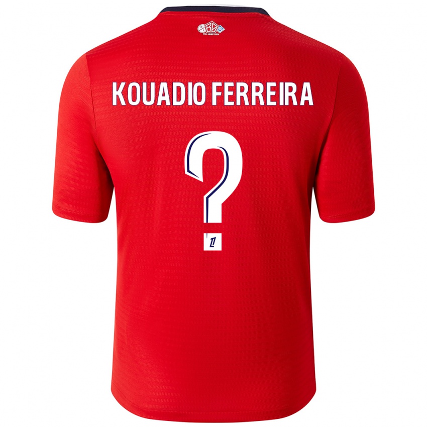 Niño Camiseta Wilfrid Kouadio Ferreira #0 Rojo Blanco 1ª Equipación 2024/25 La Camisa Perú