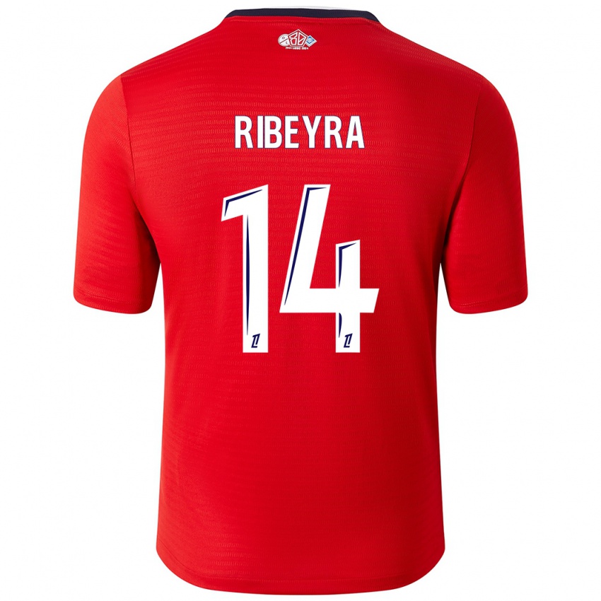 Niño Camiseta Anaïs Ribeyra #14 Rojo Blanco 1ª Equipación 2024/25 La Camisa Perú