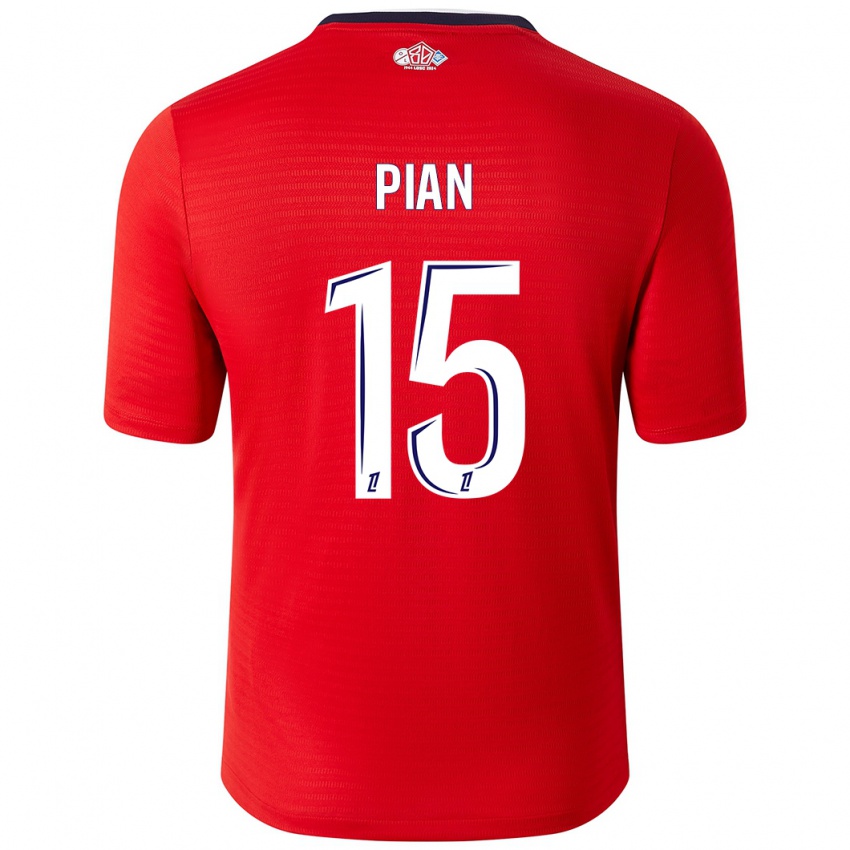 Niño Camiseta Julie Pian #15 Rojo Blanco 1ª Equipación 2024/25 La Camisa Perú